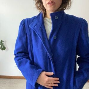 VINTAGE FORECASTER of BOSTON Wool Puff Sleeve Longline Pea Coat